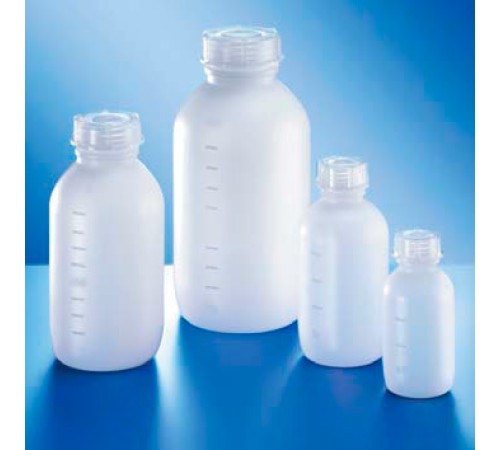 Бутыль Kautex со средним горлом 1000 мл, HDPE, круглая, градуированная, естественный цвет, с винтовой крышкой Бутыль Kautex со средним горлом 1000 мл, HDPE, круглая, градуированная, естественный цвет, с винтовой крышкой